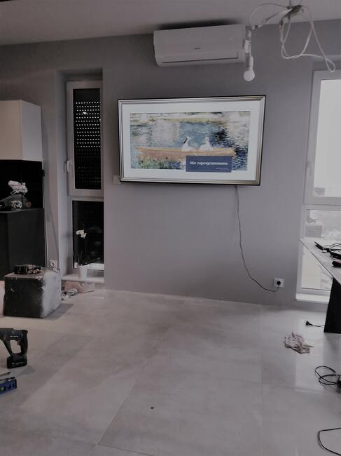 Montaż anten satelitarnych naziemnych telewizora na ścianie