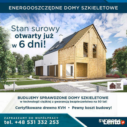 DOM modułowy, szkieletowy. Już od 150000zł