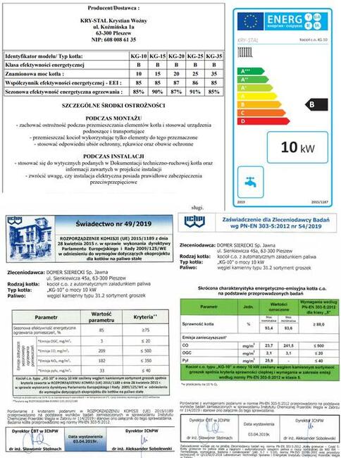 Kocioł piec podajnik EKOGROSZEK 10kW 80m2 5 klasa OD RĘKI!