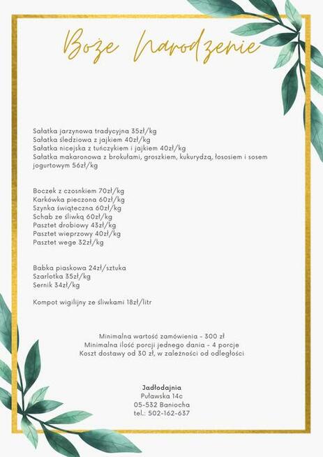 Catering świąteczny jak u mamy - Zapraszamy