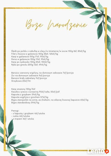 Catering świąteczny jak u mamy - Zapraszamy