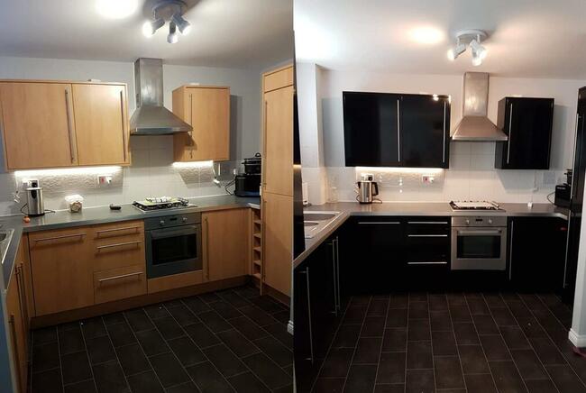 Oklejanie zmiana koloru frontów kuchni szaf meble jak nowe