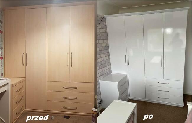 Oklejanie zmiana koloru frontów kuchni szaf meble jak nowe