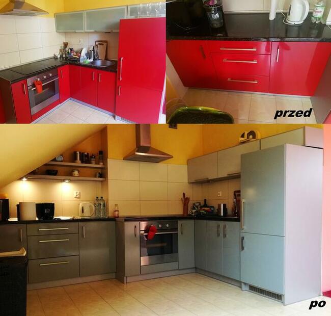 Oklejanie zmiana koloru frontów kuchni szaf meble jak nowe