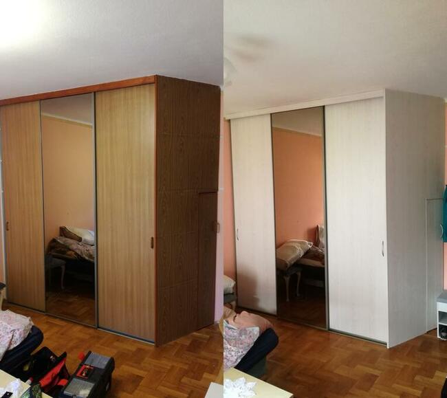 Oklejanie zmiana koloru frontów kuchni szaf meble jak nowe