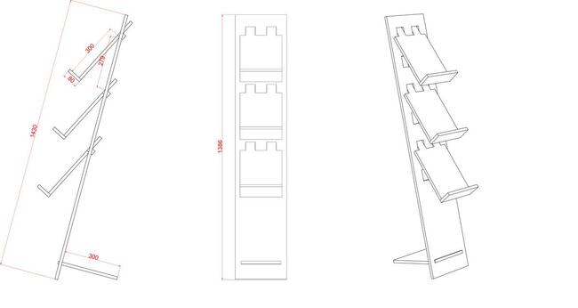 Drewniany stojak na katalogi Stojak sklejka