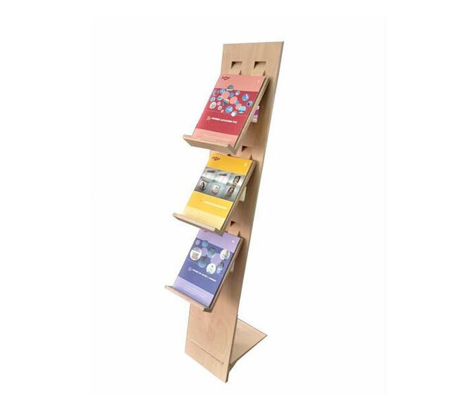 Drewniany stojak na katalogi Stojak sklejka