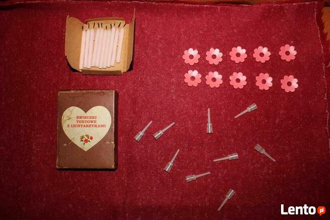 Świeczki tortowe z lichtarzykami PRL