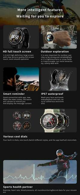 Q70C Smartwatch, tętno, kroki, puls, stoper HIT !