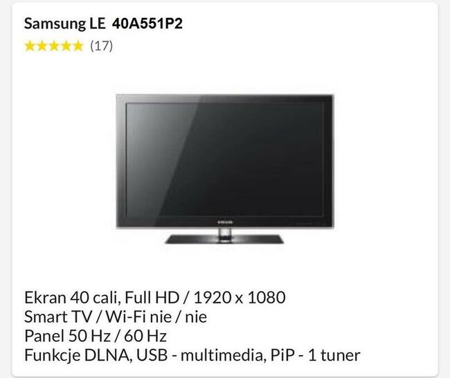 Samsung telewizor 40cali+dowóz dziś-Телевізор Samsung 40