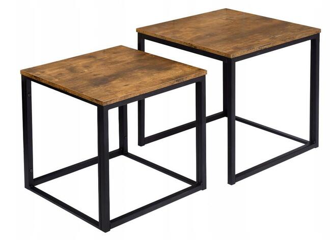 STOLIK KAWOWY ŁAWA STÓŁ ZESTAW 2 szt. LOFT INDUSTRIAL