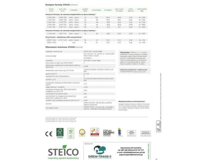 Steico Universal Dry - płyta nakrokwiowa z włókna drzewnego