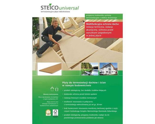 Steico Universal Dry - płyty na krokwie z włókna drzewnego