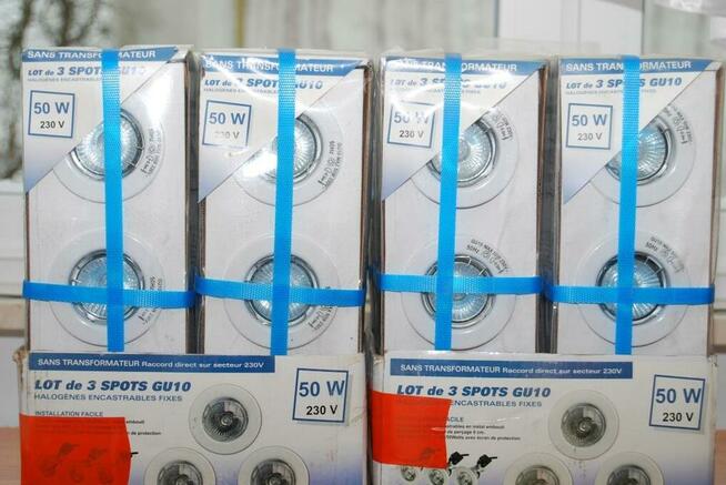 Lampki halogenowe, spoty sufitowe, tradycyjne, białe, 50W.