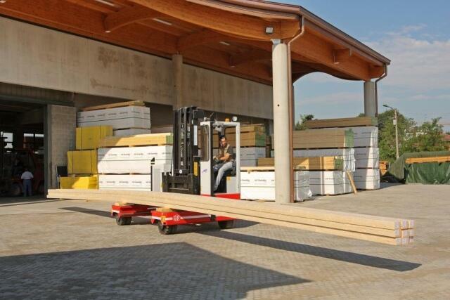 wielokierunkowy wózek widłowy boczny używany z podporami -