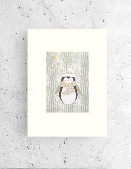 pingwinek plakat A4, skandynawski plakat dla dzieci