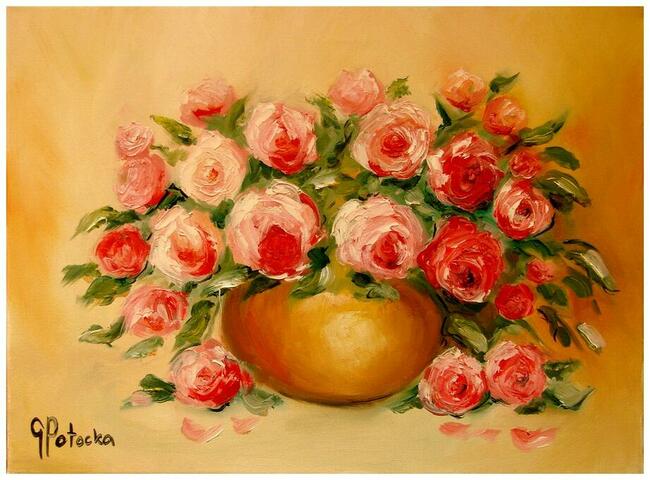 Róże obraz olejny 30-40cm