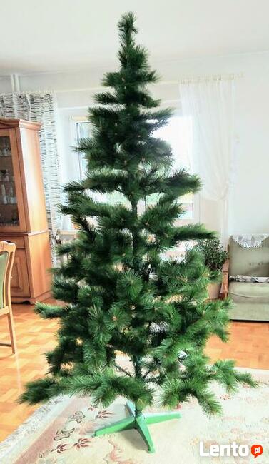 CHOINKA SZTUCZNA ZIELONA 220 CM DRZEWKO ŚWIĄTECZNE Promocja