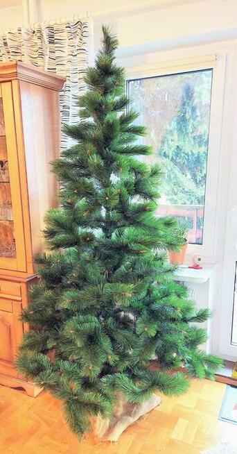 CHOINKA SZTUCZNA ZIELONA 220 CM DRZEWKO ŚWIĄTECZNE Promocja