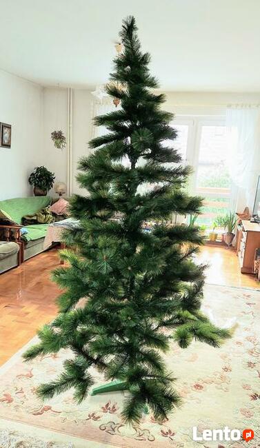 CHOINKA SZTUCZNA ZIELONA 220 CM DRZEWKO ŚWIĄTECZNE Promocja