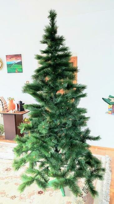 CHOINKA SZTUCZNA ZIELONA 220 CM DRZEWKO ŚWIĄTECZNE Promocja