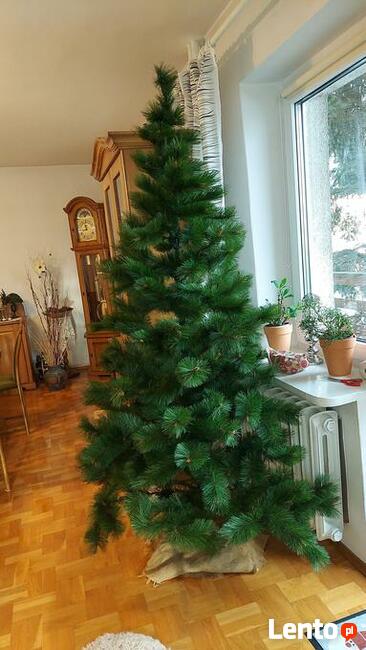 CHOINKA SZTUCZNA ZIELONA 220 CM DRZEWKO ŚWIĄTECZNE Promocja