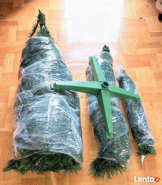 CHOINKA SZTUCZNA ZIELONA 220 CM DRZEWKO ŚWIĄTECZNE Promocja