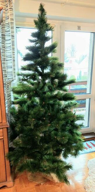 CHOINKA SZTUCZNA ZIELONA 220 CM DRZEWKO ŚWIĄTECZNE Promocja