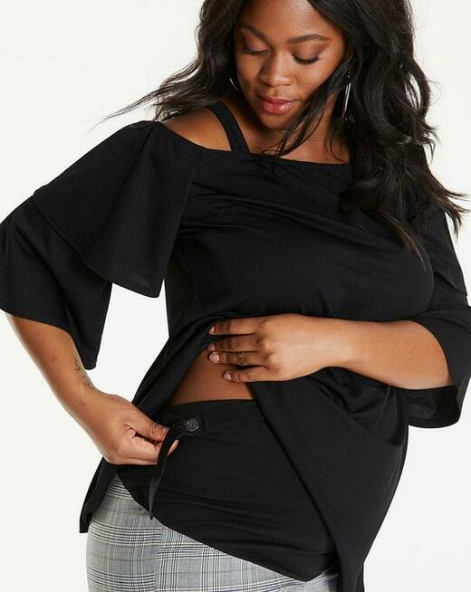 46 spodnie ciążowe eleganckie w kratę 96-108 cm