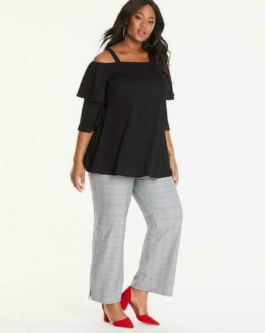 46 spodnie ciążowe eleganckie w kratę 96-108 cm