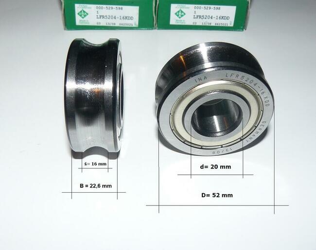 Rolka łożyskowa LFR5204-16 (=LFR5204-16-2Z) , INA GERMANY