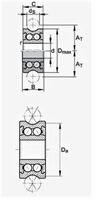 Rolka łożyskowa LFR5201-10 - 2Z , INA GERMANY (NOWE)