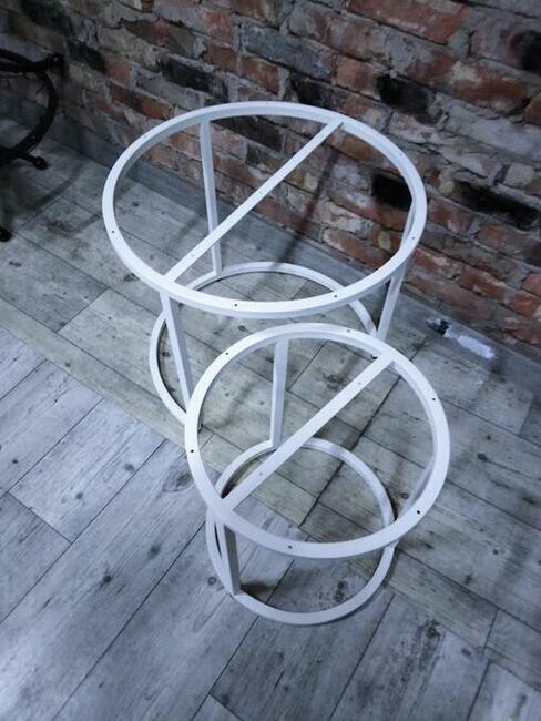 Stolik kawowy okrągły 2 in 1 .Metalowy malowany proszkowo.