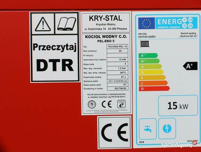 KOCIOŁ na PELLET EKOGROSZEK 2w1 TECHNIX 10 , 15 , 19 , 24 KW