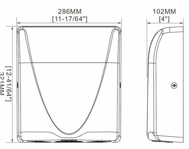 Płytka, bardzo szybka, mocna i projesjonalna suszarka do rąk