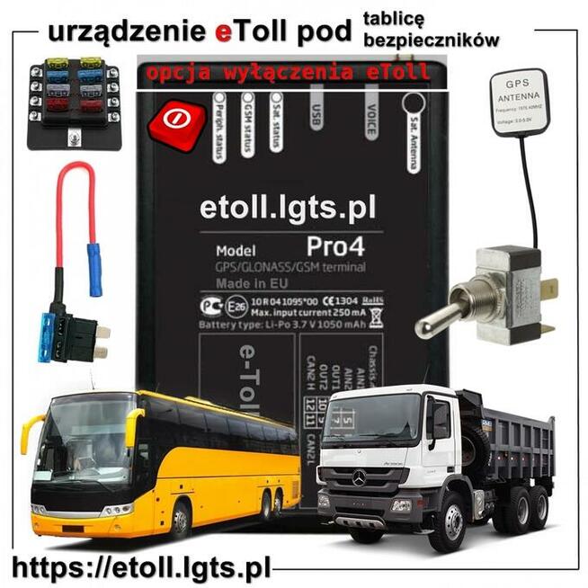 etoll do ciężarówek z wyłącznikiem śledzenia