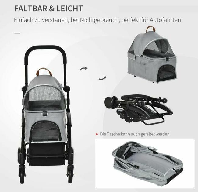 Wózek dla zwierząt 2w1 torba transportowa