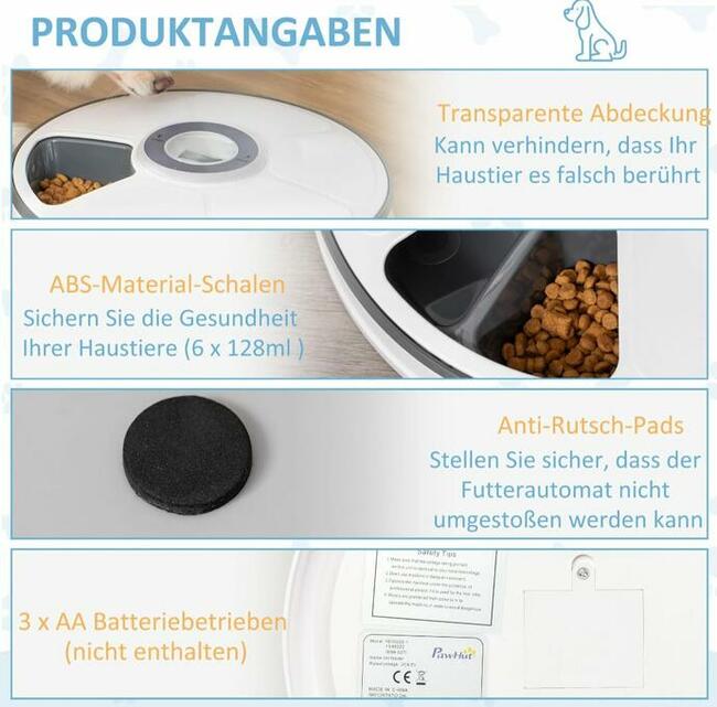 Podajnik karmy 6 komorowy automatyczny