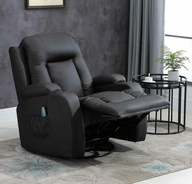 Fotel z masażem z funkcją ogrzewania, przechylenia.