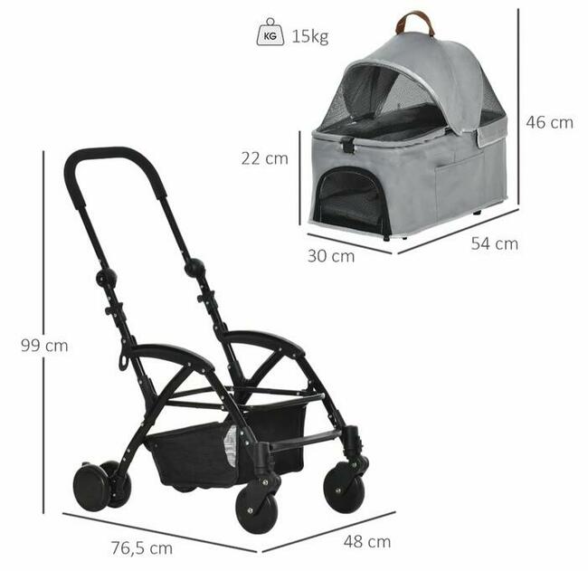 Wózek dla zwierząt 2w1 torba transportowa