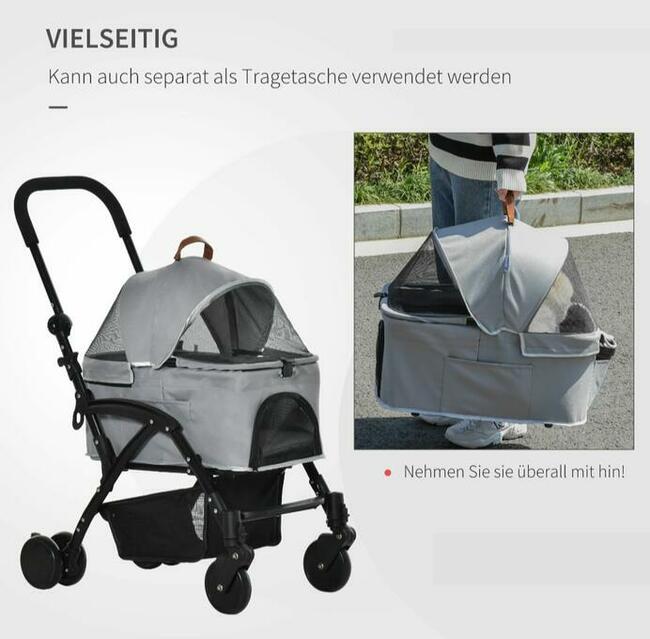 Wózek dla zwierząt 2w1 torba transportowa