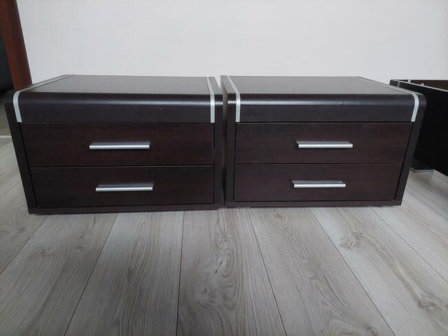 Meble HELVETIA Voltera Wenge Łóżko Szafki Komoda