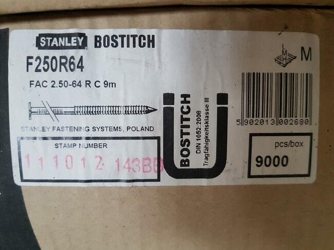 Gwoździe pierścieniowe STANLEY – BOSTITCH F250R64 !!!
