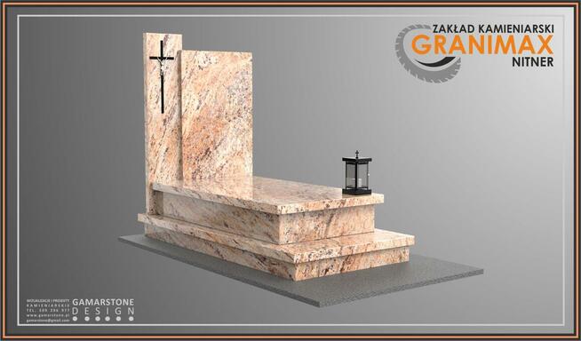 Nagrobki granitowe| Projekt 3D| Profesjonalny montaż