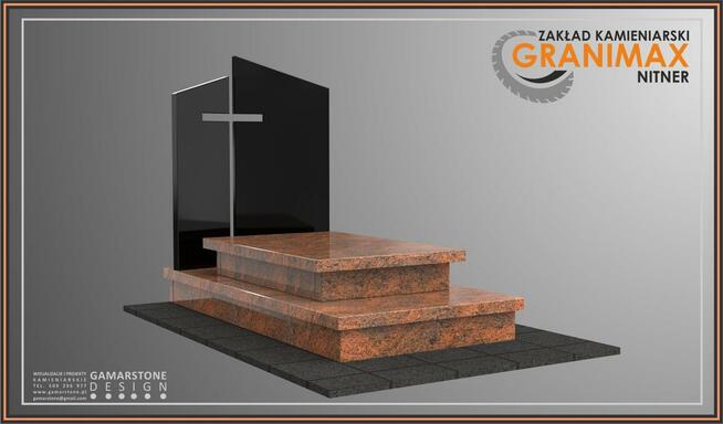 Nagrobki granitowe| Projekt 3D| Profesjonalny montaż