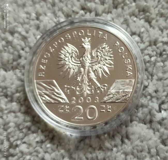 20 zł 2003 Węgorz moneta kolekcjonerska
