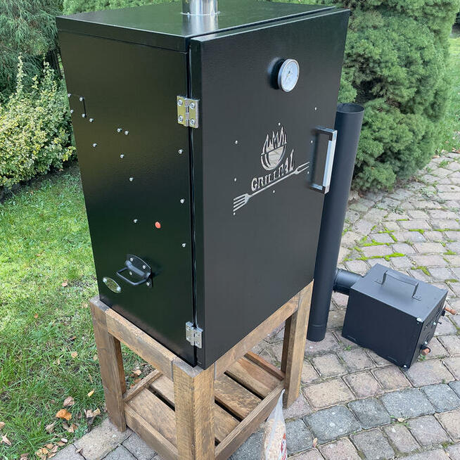 Wędzarnia Metalowa Ocieplana MD124L/80 + Stołek Kolor Palisander