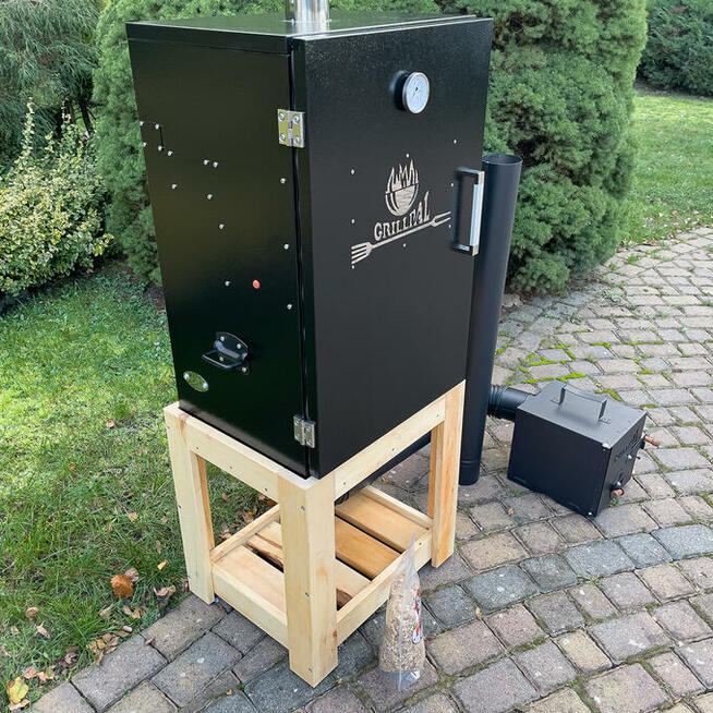 Wędzarnia Metalowa Ocieplana MD124L/80 + Stołek Kolor Bezbarwny