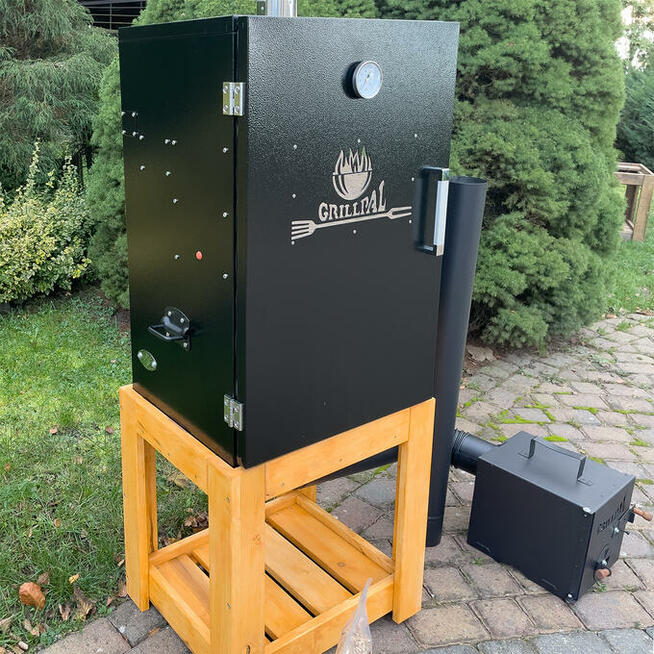 Wędzarnia Metalowa Ocieplana MD124L/80 + Stołek Kolor Sosna