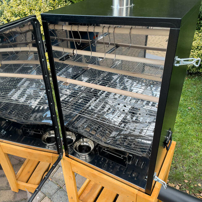 Wędzarnia Metalowa Ocieplana MD124L/80 + Stołek Kolor Sosna